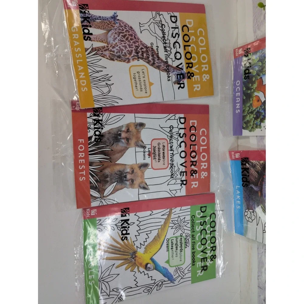 NEW COMPLETE SET 5🚨Chick Fil A Color & Discover Jungles Oceans Book Homeschool